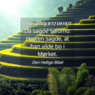 Picture 04 - 1 Kongebog 8:12 DA1871 - Da sagde Salomo: Herren sagde, at han vilde bo i - Bible Verse Picture