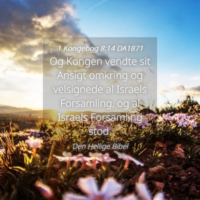 Picture 04 - 1 Kongebog 8:14 DA1871 - Og Kongen vendte sit Ansigt omkring og velsignede - Bible Verse Picture