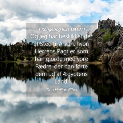 Picture 04 - 1 Kongebog 8:21 DA1871 - Og jeg har beskikket der et Sted til Arken, hvori - Bible Verse Picture