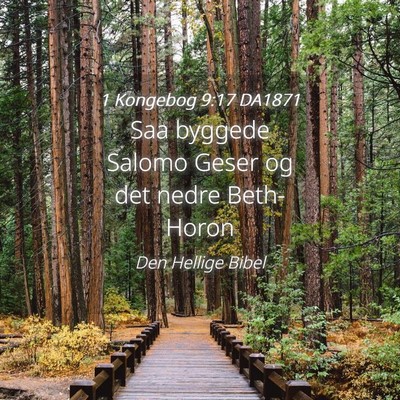 Picture 04 - 1 Kongebog 9:17 DA1871 - Saa byggede Salomo Geser og det nedre - Bible Verse Picture