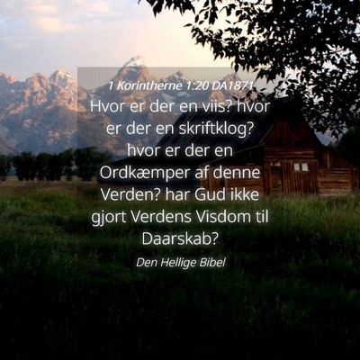 Picture 04 - 1 Korintherne 1:20 DA1871 - Hvor er der en viis? hvor er der en skriftklog? - Bible Verse Picture