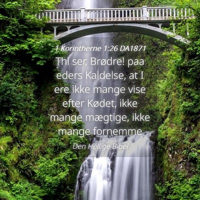 Picture 04 - 1 Korintherne 1:26 DA1871 - Thi ser, Brødre! paa eders Kaldelse, at I ere - Bible Verse Picture