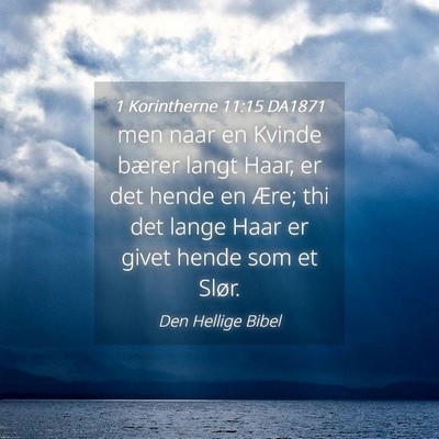 Picture 04 - 1 Korintherne 11:15 DA1871 - men naar en Kvinde bærer langt Haar, er det - Bible Verse Picture