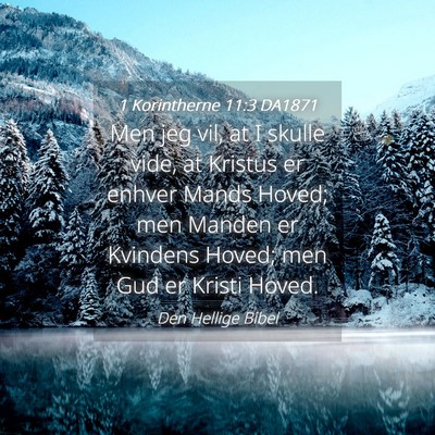 Picture 04 - 1 Korintherne 11:3 DA1871 - Men jeg vil, at I skulle vide, at Kristus er - Bible Verse Picture