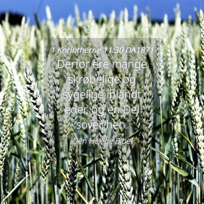 Picture 04 - 1 Korintherne 11:30 DA1871 - Derfor ere mange skrøbelige og sygelige iblandt - Bible Verse Picture