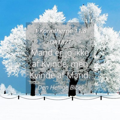 Picture 04 - 1 Korintherne 11:8 DA1871 - Mand er jo ikke af Kvinde, men Kvinde af - Bible Verse Picture