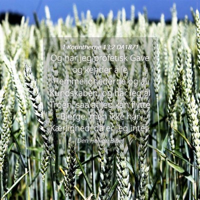 Picture 04 - 1 Korintherne 13:2 DA1871 - Og har jeg profetisk Gave og kender alle - Bible Verse Picture