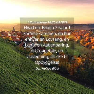 Picture 04 - 1 Korintherne 14:26 DA1871 - Hvad da, Brødre? Naar I komme sammen, da har - Bible Verse Picture