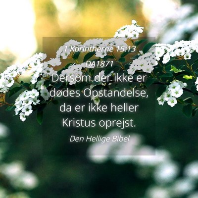 Picture 04 - 1 Korintherne 15:13 DA1871 - Dersom der ikke er dødes Opstandelse, da er ikke - Bible Verse Picture