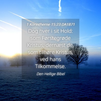Picture 04 - 1 Korintherne 15:23 DA1871 - Dog hver i sit Hold: som Førstegrøde Kristus, - Bible Verse Picture