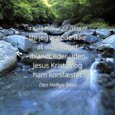Picture 04 - 1 Korintherne 2:2 DA1871 - thi jeg agtede ikke at vide noget iblandt eder - Bible Verse Picture