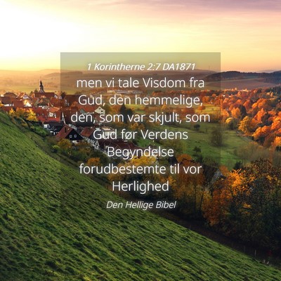 Picture 04 - 1 Korintherne 2:7 DA1871 - men vi tale Visdom fra Gud, den hemmelige, den, - Bible Verse Picture