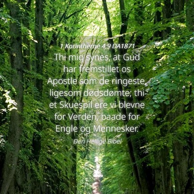 Picture 04 - 1 Korintherne 4:9 DA1871 - Thi mig synes, at Gud har fremstillet os Apostle - Bible Verse Picture