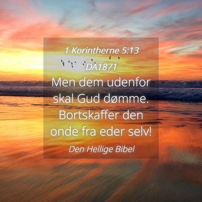 Picture 04 - 1 Korintherne 5:13 DA1871 - Men dem udenfor skal Gud dømme. Bortskaffer den - Bible Verse Picture