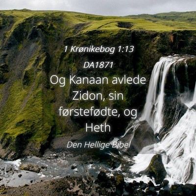 Picture 04 - 1 Krønikebog 1:13 DA1871 - Og Kanaan avlede Zidon, sin førstefødte, og - Bible Verse Picture