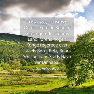 Picture 04 - 1 Krønikebog 1:43 DA1871 - Og disse ere de Konger, som regerede i Edoms - Bible Verse Picture