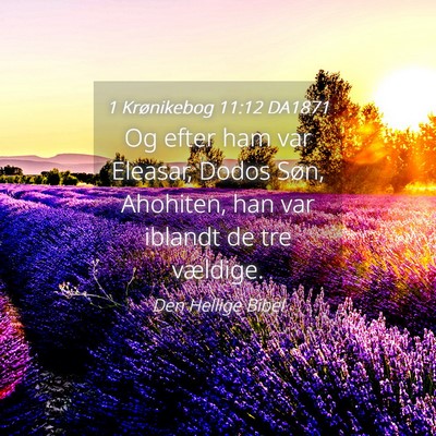 Picture 04 - 1 Krønikebog 11:12 DA1871 - Og efter ham var Eleasar, Dodos Søn, Ahohiten, - Bible Verse Picture