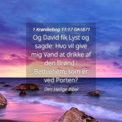 Picture 04 - 1 Krønikebog 11:17 DA1871 - Og David fik Lyst og sagde: Hvo vil give mig Vand - Bible Verse Picture