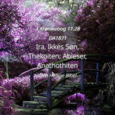 Picture 04 - 1 Krønikebog 11:28 DA1871 - Ira, Ikkes Søn, Thekoiten; Abieser, - Bible Verse Picture