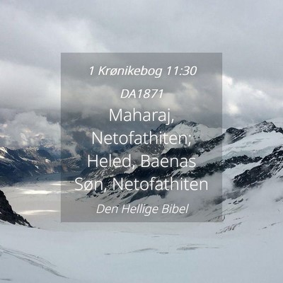 Picture 04 - 1 Krønikebog 11:30 DA1871 - Maharaj, Netofathiten; Heled, Baenas Søn, - Bible Verse Picture