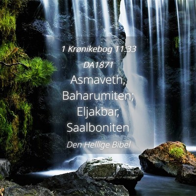 Picture 04 - 1 Krønikebog 11:33 DA1871 - Asmaveth, Baharumiten; Eljakbar, - Bible Verse Picture