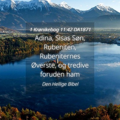 Picture 04 - 1 Krønikebog 11:42 DA1871 - Adina, Sisas Søn, Rubeniten, Rubeniternes - Bible Verse Picture