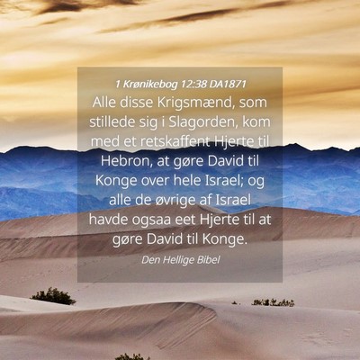Picture 04 - 1 Krønikebog 12:38 DA1871 - Alle disse Krigsmænd, som stillede sig i - Bible Verse Picture