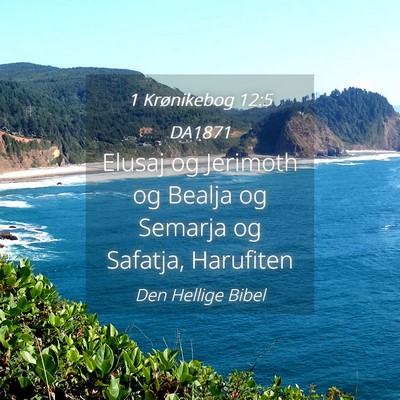 Picture 04 - 1 Krønikebog 12:5 DA1871 - Elusaj og Jerimoth og Bealja og Semarja og - Bible Verse Picture