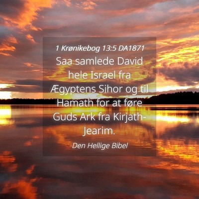 Picture 04 - 1 Krønikebog 13:5 DA1871 - Saa samlede David hele Israel fra Ægyptens Sihor - Bible Verse Picture