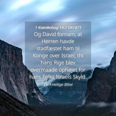 Picture 04 - 1 Krønikebog 14:2 DA1871 - Og David fornam, at Herren havde stadfæstet ham - Bible Verse Picture
