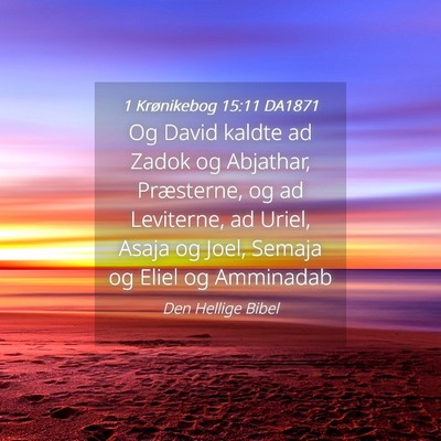 Picture 04 - 1 Krønikebog 15:11 DA1871 - Og David kaldte ad Zadok og Abjathar, Præsterne, - Bible Verse Picture
