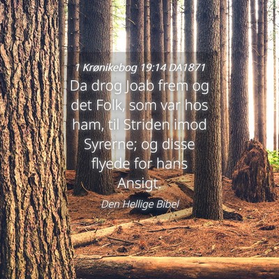 Picture 04 - 1 Krønikebog 19:14 DA1871 - Da drog Joab frem og det Folk, som var hos ham, - Bible Verse Picture