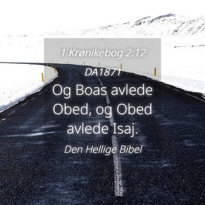 Picture 04 - 1 Krønikebog 2:12 DA1871 - Og Boas avlede Obed, og Obed avlede - Bible Verse Picture