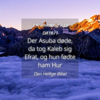 Picture 04 - 1 Krønikebog 2:19 DA1871 - Der Asuba døde, da tog Kaleb sig Efrat, og hun - Bible Verse Picture
