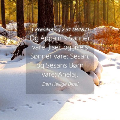 Picture 04 - 1 Krønikebog 2:31 DA1871 - Og Appaims Sønner vare: Jisei; og Jiseis Sønner - Bible Verse Picture