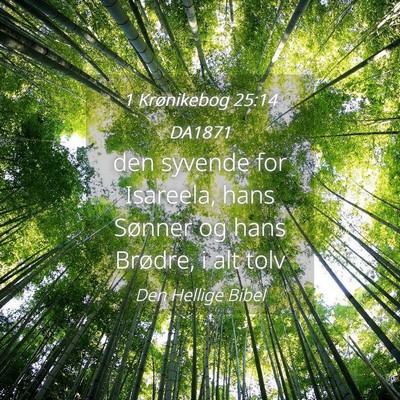 Picture 04 - 1 Krønikebog 25:14 DA1871 - den syvende for Isareela, hans Sønner og hans - Bible Verse Picture