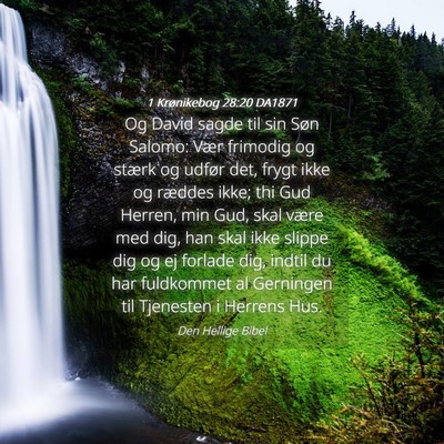 Picture 04 - 1 Krønikebog 28:20 DA1871 - Og David sagde til sin Søn Salomo: Vær frimodig - Bible Verse Picture