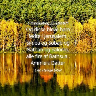 Picture 04 - 1 Krønikebog 3:5 DA1871 - Og disse bleve ham fødte i Jerusalem: Simea og - Bible Verse Picture