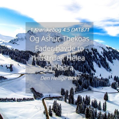 Picture 04 - 1 Krønikebog 4:5 DA1871 - Og Ashur, Thekoas Fader, havde to Hustruer: Helea - Bible Verse Picture