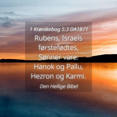 Picture 04 - 1 Krønikebog 5:3 DA1871 - Rubens, Israels førstefødtes, Sønner vare: - Bible Verse Picture
