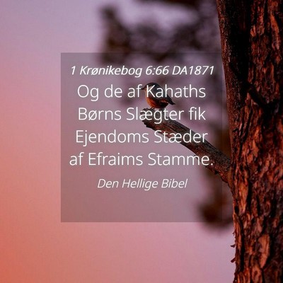 Picture 04 - 1 Krønikebog 6:66 DA1871 - Og de af Kahaths Børns Slægter fik Ejendoms - Bible Verse Picture