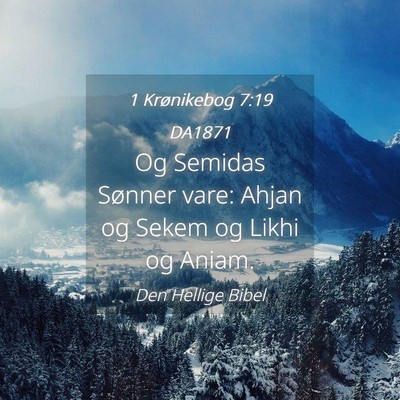 Picture 04 - 1 Krønikebog 7:19 DA1871 - Og Semidas Sønner vare: Ahjan og Sekem og Likhi - Bible Verse Picture