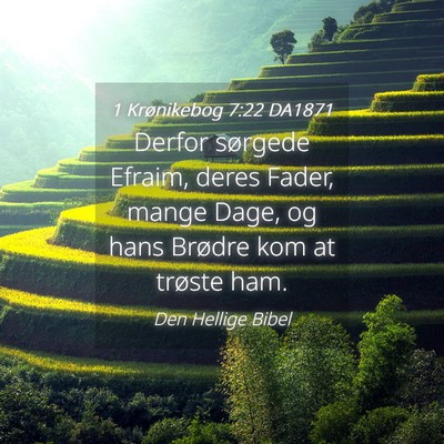 Picture 04 - 1 Krønikebog 7:22 DA1871 - Derfor sørgede Efraim, deres Fader, mange Dage, - Bible Verse Picture