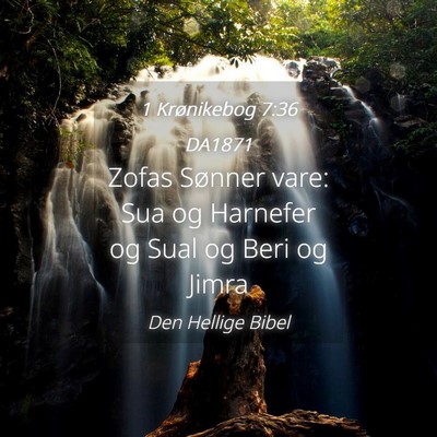 Picture 04 - 1 Krønikebog 7:36 DA1871 - Zofas Sønner vare: Sua og Harnefer og Sual og - Bible Verse Picture