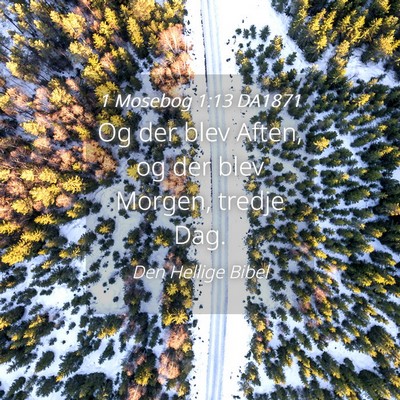 Picture 04 - 1 Mosebog 1:13 DA1871 - Og der blev Aften, og der blev Morgen, tredje - Bible Verse Picture