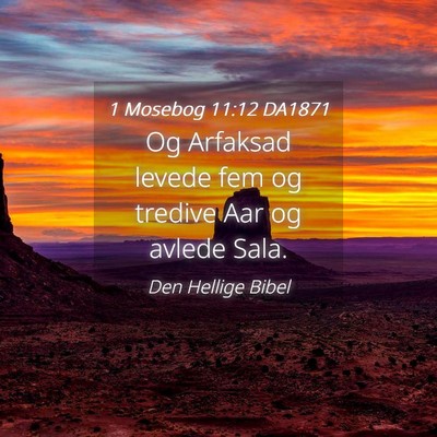 Picture 04 - 1 Mosebog 11:12 DA1871 - Og Arfaksad levede fem og tredive Aar og avlede - Bible Verse Picture