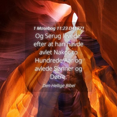 Picture 04 - 1 Mosebog 11:23 DA1871 - Og Serug levede, efter at han havde avlet Nakor, - Bible Verse Picture
