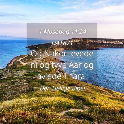 Picture 04 - 1 Mosebog 11:24 DA1871 - Og Nakor levede ni og tyve Aar og avlede - Bible Verse Picture