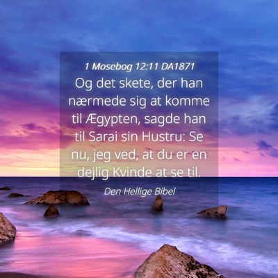 Picture 04 - 1 Mosebog 12:11 DA1871 - Og det skete, der han nærmede sig at komme til - Bible Verse Picture