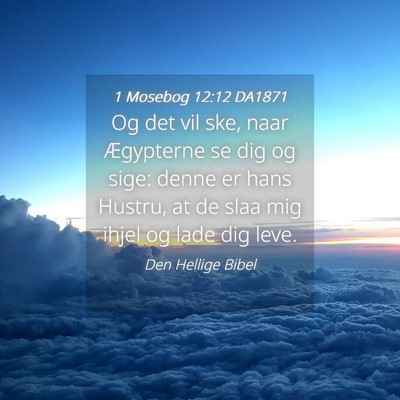 Picture 04 - 1 Mosebog 12:12 DA1871 - Og det vil ske, naar Ægypterne se dig og sige: - Bible Verse Picture
